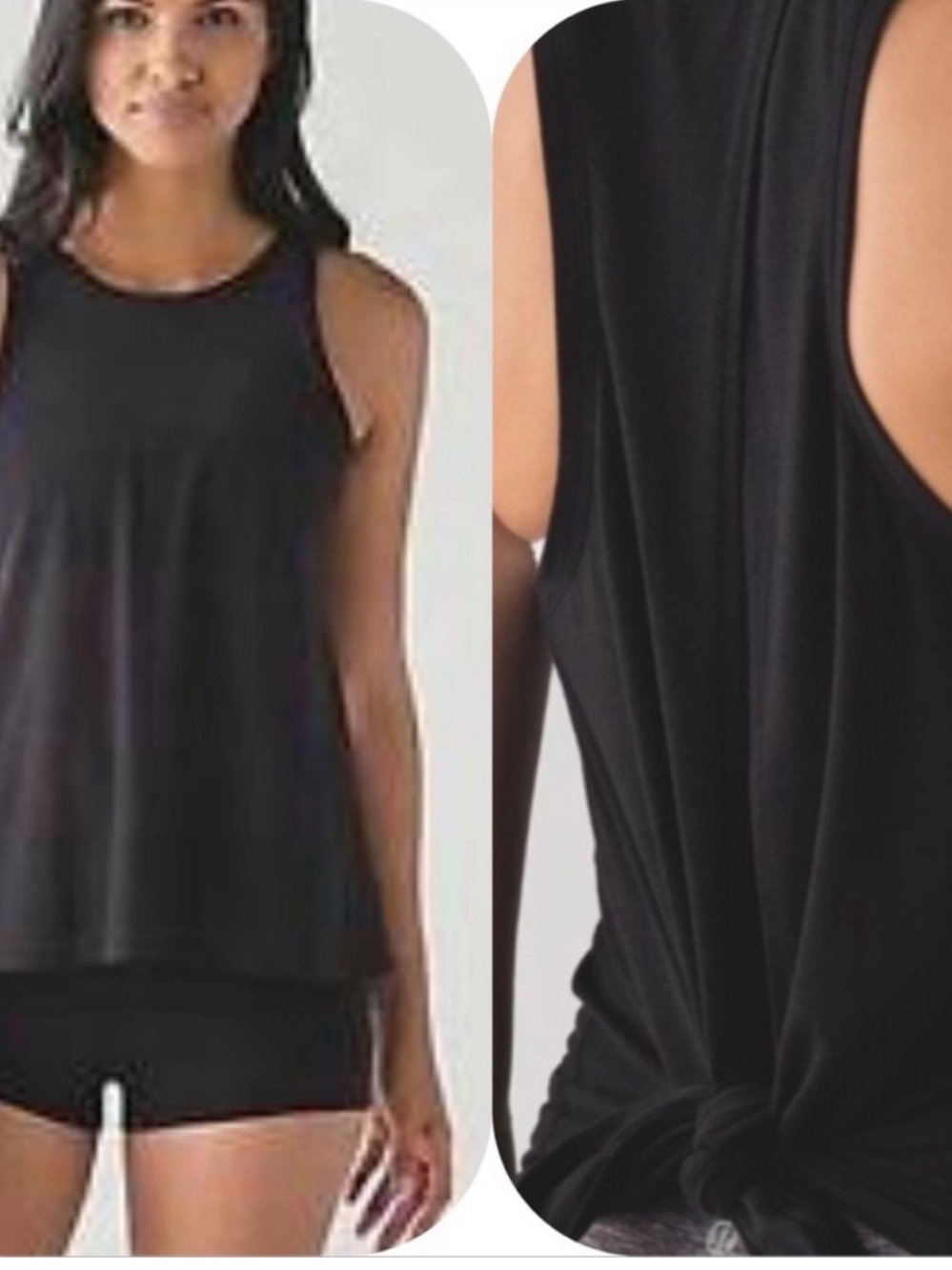 Lululemon Black open back Tank Top